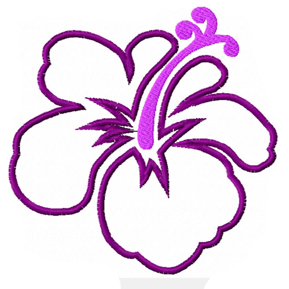 Hawaiian Hibiscus Flower Machine Embroidery Applique Pattern Etsy