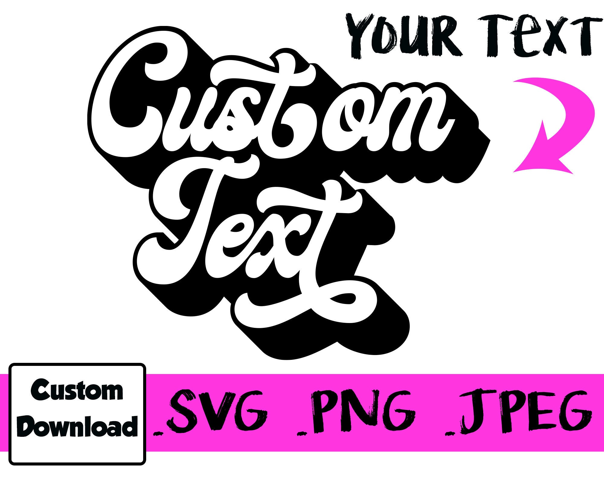 Custom Retro Word Digital File Svg Png Your Custom Word Bubble - Etsy