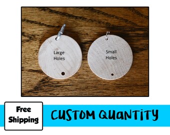 Wood Circles Discs With Pre-Drilled Holes *Custom Quantity* 1 1/2" Wooden coins for birthday boards