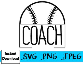 Baseball Coach Gift Digital Files Customized Baseball T-Ball Coach shirt svg, jpeg, png