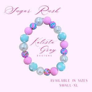 Sugar Rush Beaded Dog Necklace | Pastel Pink & Blue Statement Collar | Handmade Dog Jewelry