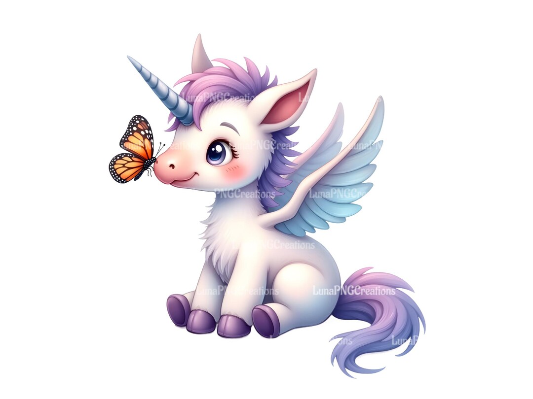 Winged Unicorn Clipart PNG, Cute Fantasy Download, Pegasus Pony Graphic ...