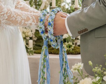 Cordão de união celta para casamento, cordão artesanal com pérolas e borlas de seda.