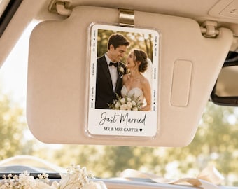 Clipe personalizado para viseira de carro com foto, ímã de geladeira personalizado em acrílico, lembrança fotográfica de casamento