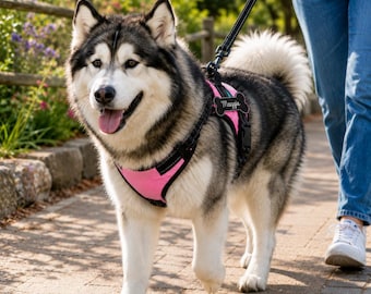 Colete peitoral personalizado anti-puxão para cães com etiqueta para nome e colete refletor ajustável para animais de estimação.