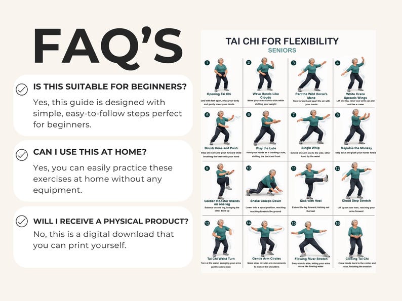 Printable Tai Chi Flexibility Workout Chart for Seniors (PDF Download) — original Etsy mockup 9