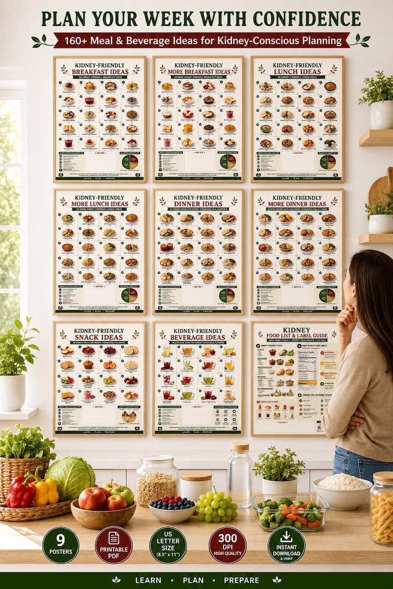 Kidney Friendly Meal Plan, Renal Diet Ideas, CKD Food List (PDF) — original Etsy mockup 5