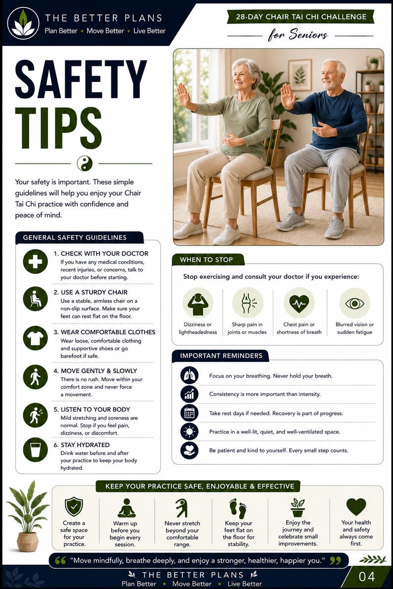 28-Day Chair Tai Chi Challenge for Seniors | Gentle Daily Exercises (Digital Download) — original Etsy mockup 4