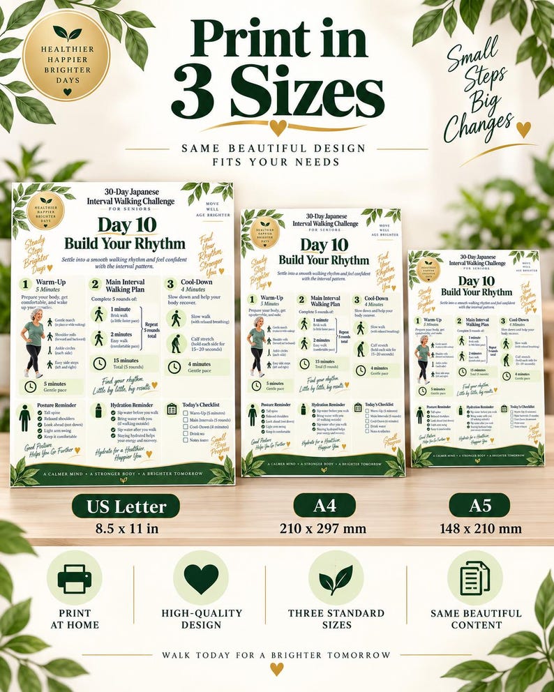Japanese Walking for Seniors, 30-Day Indoor Outdoor Walking Program — original Etsy mockup 8