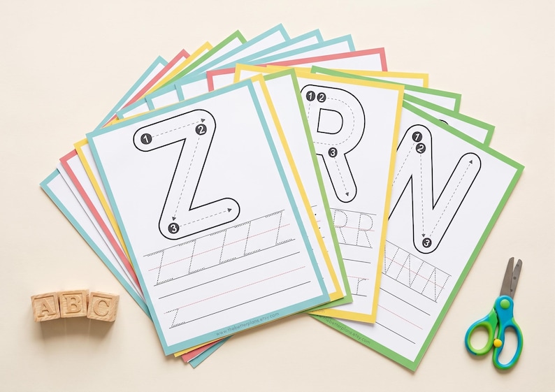 Alphabet Tracing Worksheets A-Z: Preschool Letter Sounds & Writing Practice (PDF Download) — original Etsy mockup 5