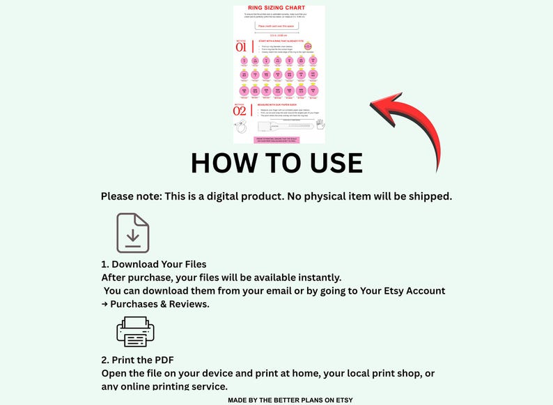 Printable Ring Sizer - Instant Digital Download - Find Your Ringsize - Etsy