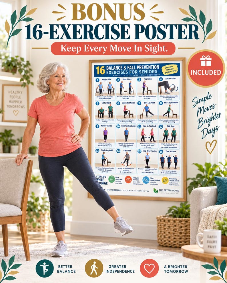 30-Day Balance Challenge for Seniors Printable | Chair-Supported Stability Exercises — original Etsy mockup 9