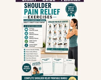 Shoulder Pain Relief Exercises Poster | Mobility, Stability, Comfort (Digital Download)