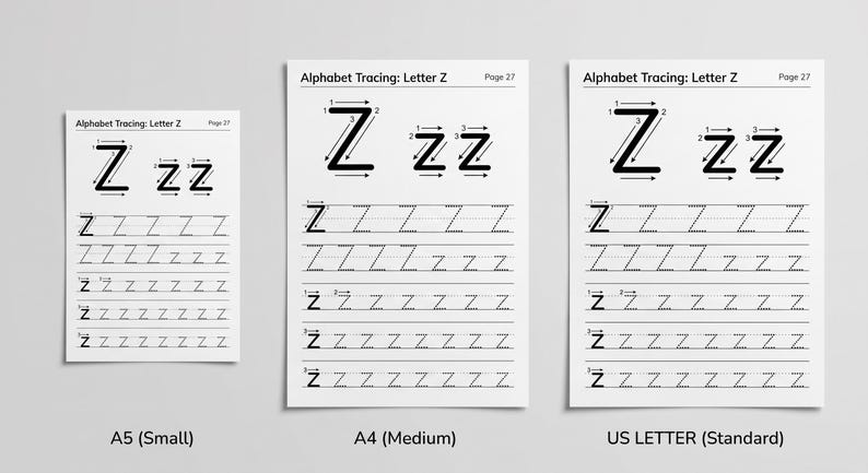Alphabet Tracing Worksheets A-Z: Preschool Letter Sounds & Writing Practice (PDF Download) — original Etsy mockup 8