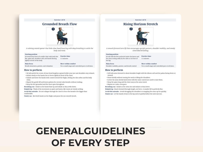 Printable Tai Chi Chair Workout for Seniors | Chair Yoga Exercise Plan (PDF) — original Etsy mockup 4