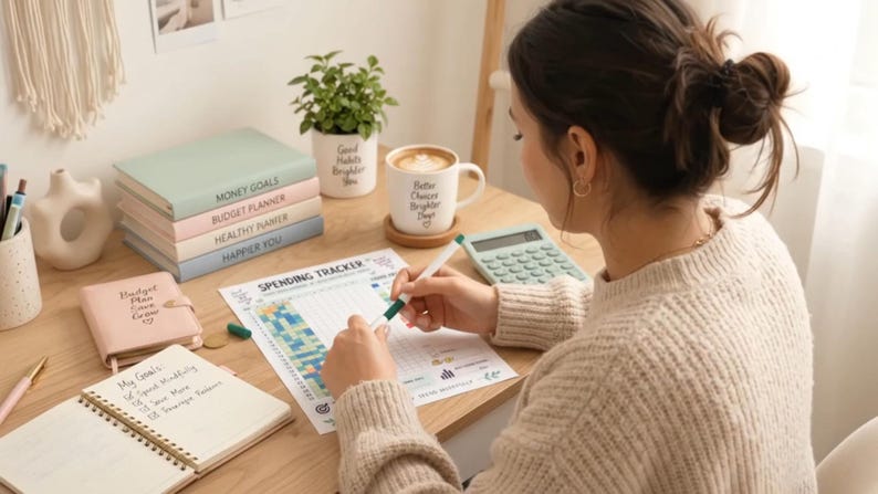 Spending Tracker Printable, Expense Tracker, No Spend Challenge, Budget Planner, Money Saving Habit Tracker, Financial Planner PDF — original Etsy mockup 4