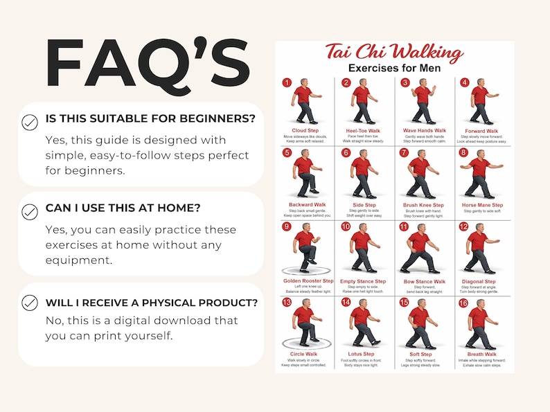 Tai Chi Walking Workout for Men Printable, Senior Balance & Mobility Exercise Chart, Gentle Fitness Routine PDF — original Etsy mockup 10