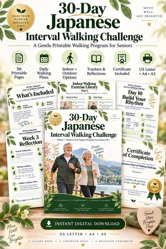 Japanese Walking for Seniors, 30-Day Indoor Outdoor Walking Program