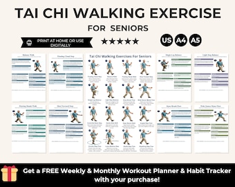 Printable Tai Chi Walking Exercises for Seniors, Balance Stability Routine (PDF)