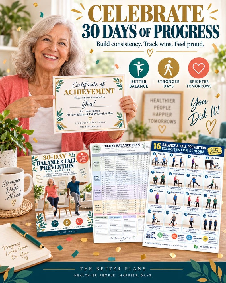 30-Day Balance Challenge for Seniors Printable | Chair-Supported Stability Exercises — original Etsy mockup 10