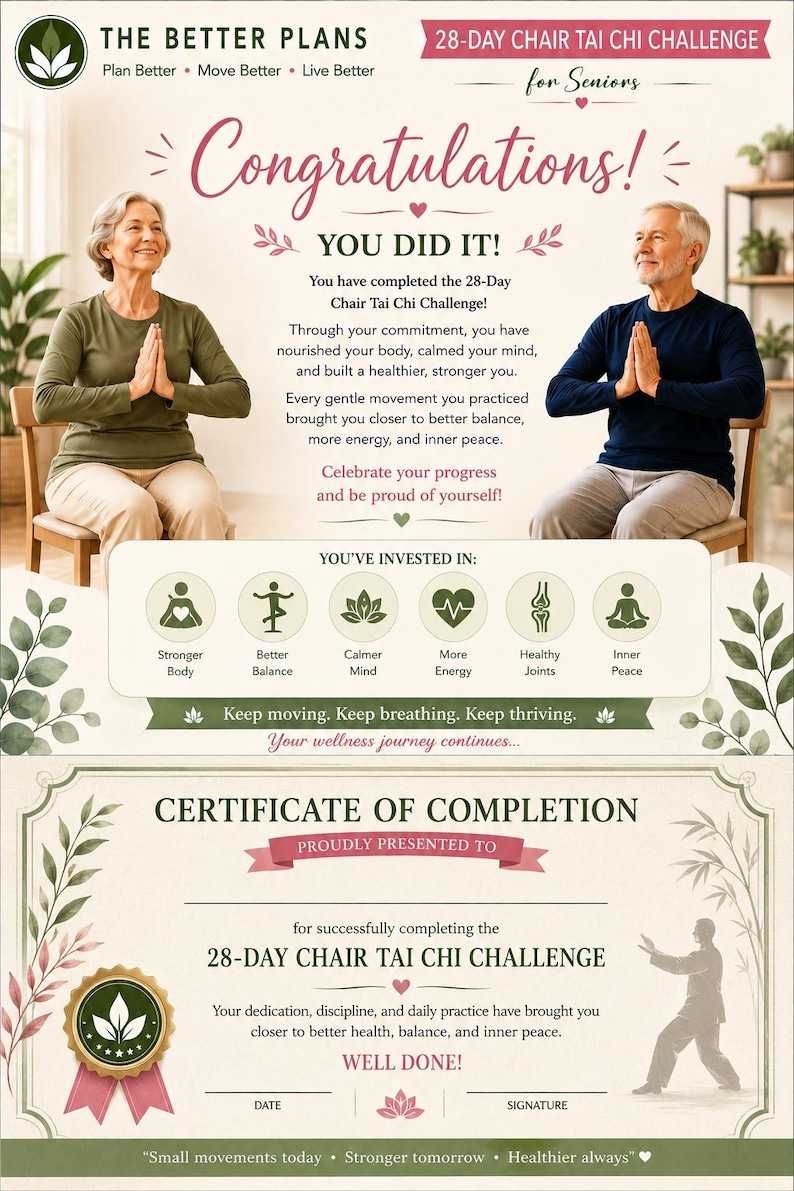 28-Day Chair Tai Chi Challenge for Seniors | Gentle Daily Exercises (Digital Download) — original Etsy mockup 14