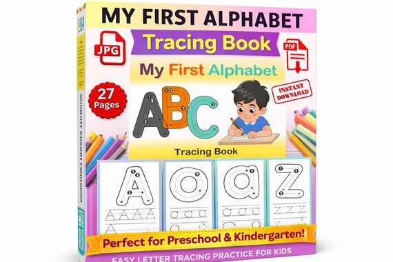 Alphabet Tracing Worksheets A-Z: Preschool Letter Sounds & Writing Practice (PDF Download)