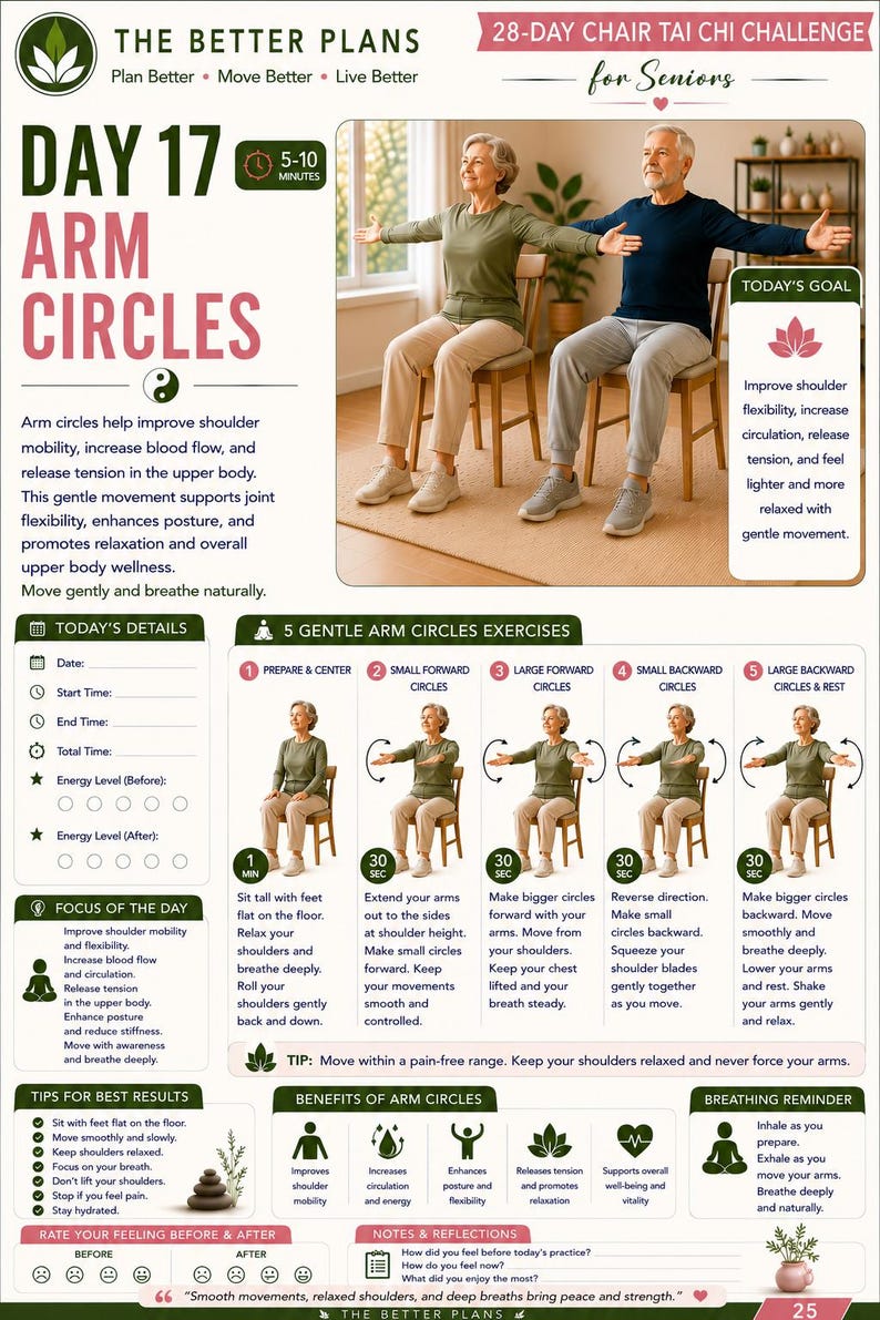 28-Day Chair Tai Chi Challenge for Seniors | Gentle Daily Exercises (Digital Download) — original Etsy mockup 10