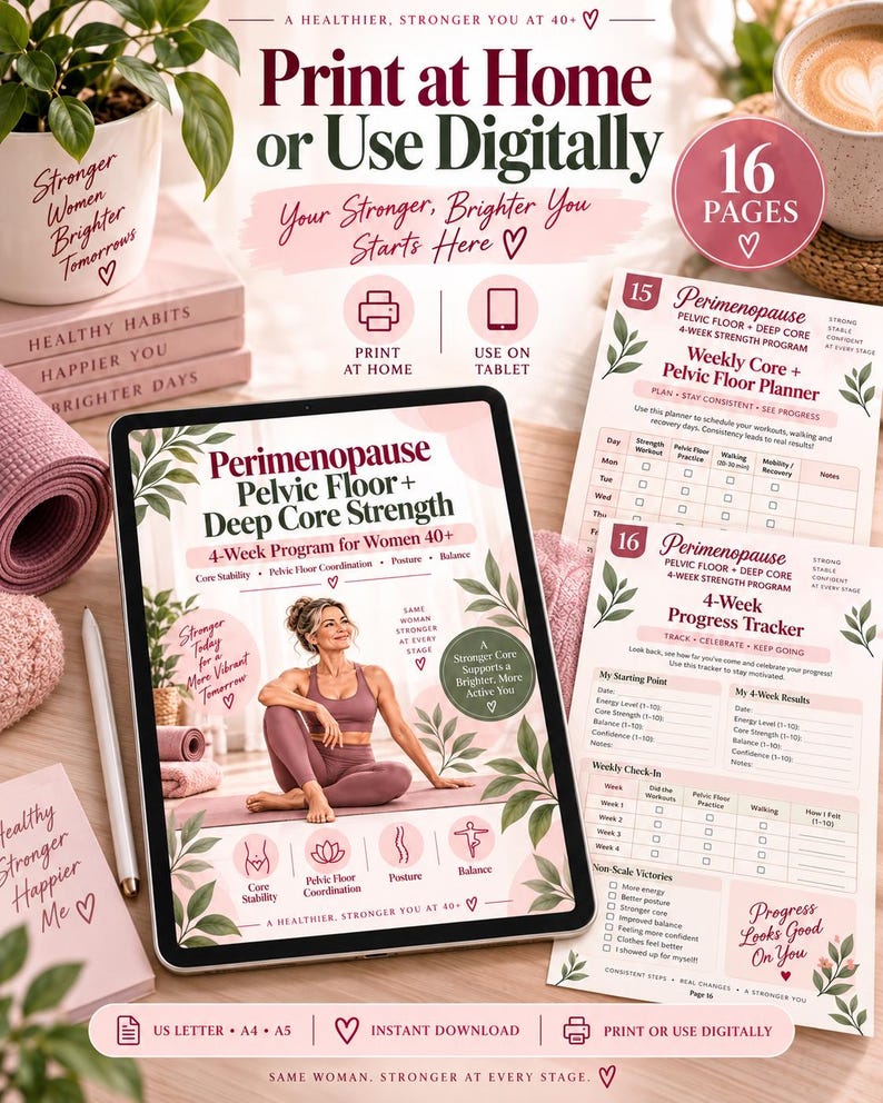 4-Week Perimenopause Dumbbell Workout and Walking Plan — original Etsy mockup 4