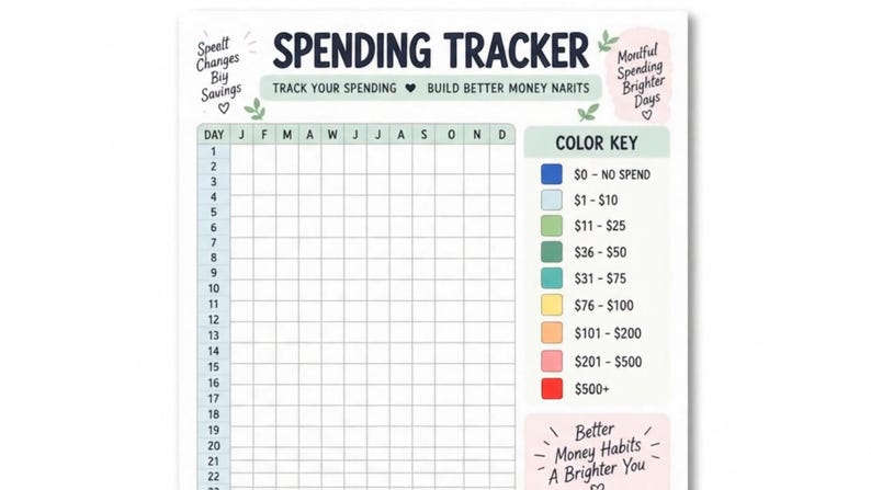 Budget Tracker Printable, Daily Expense Log, Spending Habit Tracker, Personal Finance Planner, Savings Goal Worksheet, Budget Journal PDF — original Etsy mockup 9