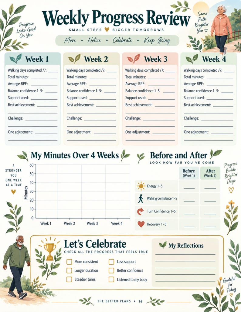 30 Day Indoor Walking Challenge for Seniors, Low Impact Exercise Plan, Balance and Mobility Printable, Senior Fitness PDF — original Etsy mockup 6