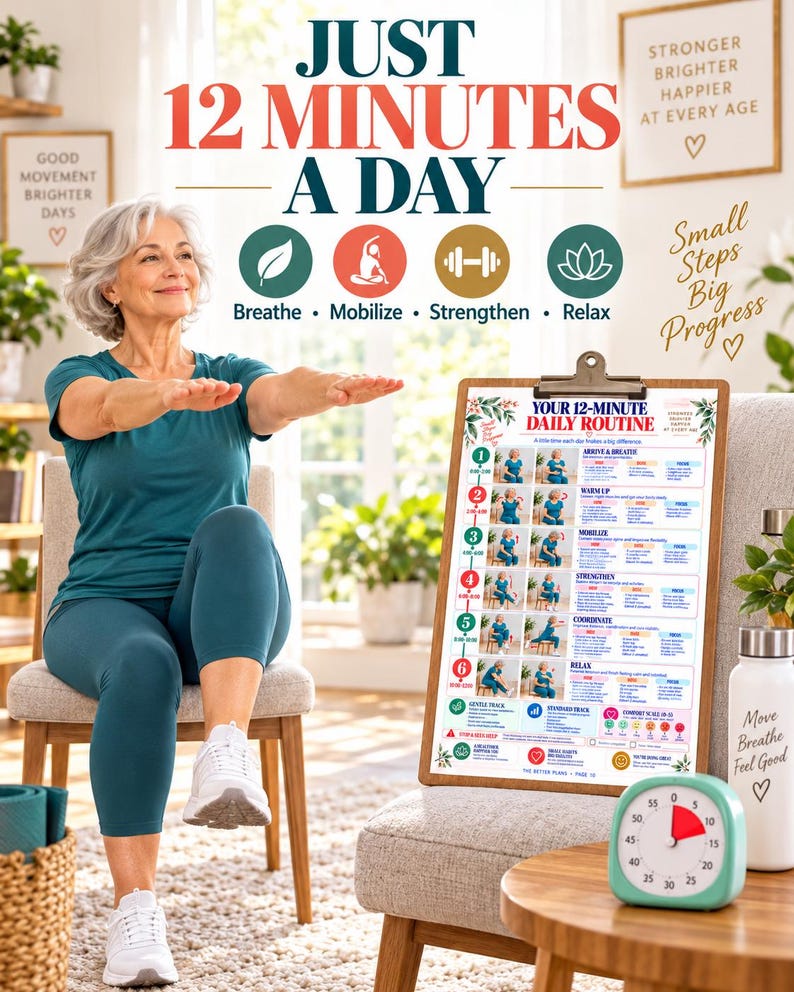 28-Day Chair Yoga for Seniors Printable | Seated Balance & Mobility Plan — original Etsy mockup 6