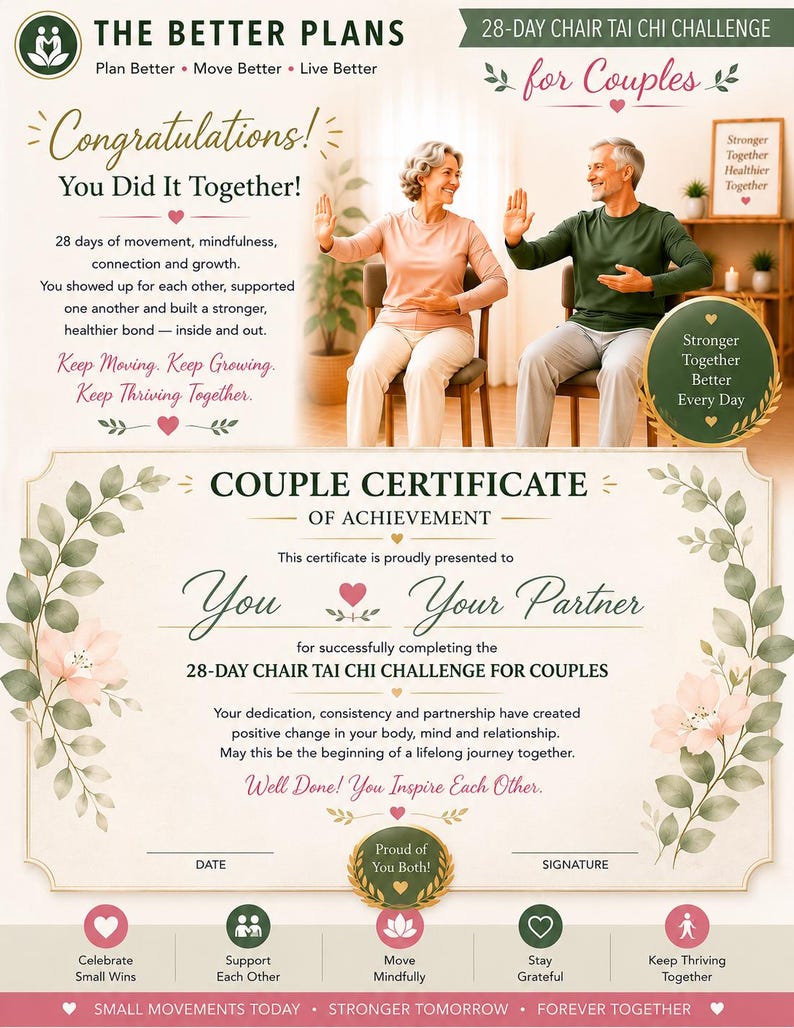 28-Day Chair Tai Chi Challenge for Couples, Balance & Flexibility Program (Digital Download) — original Etsy mockup 13