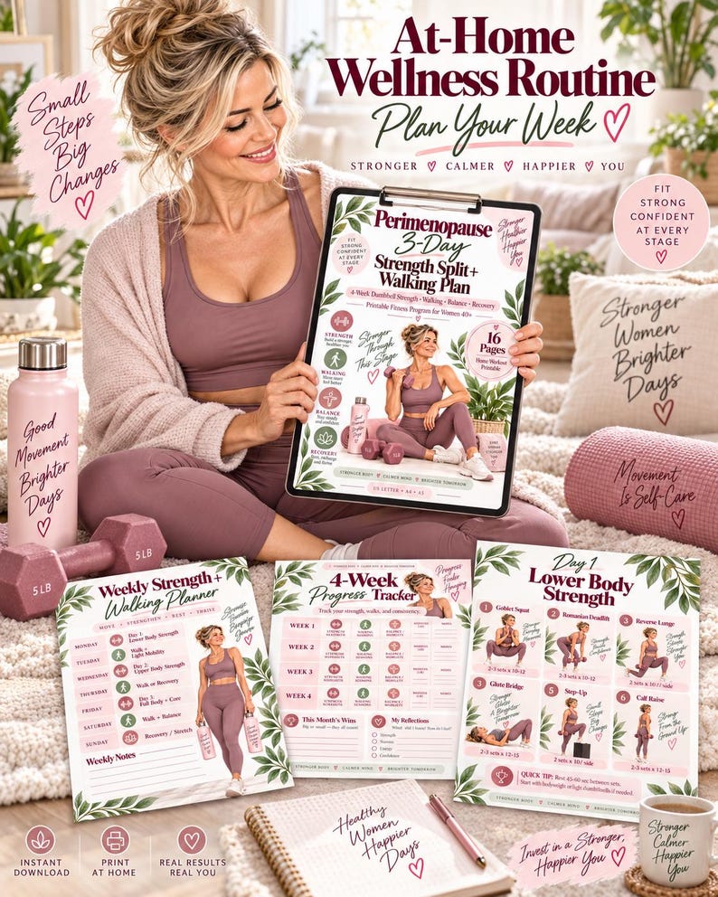 Perimenopause 3-Day Strength and Walking Plan for Women 40+ — original Etsy mockup 2