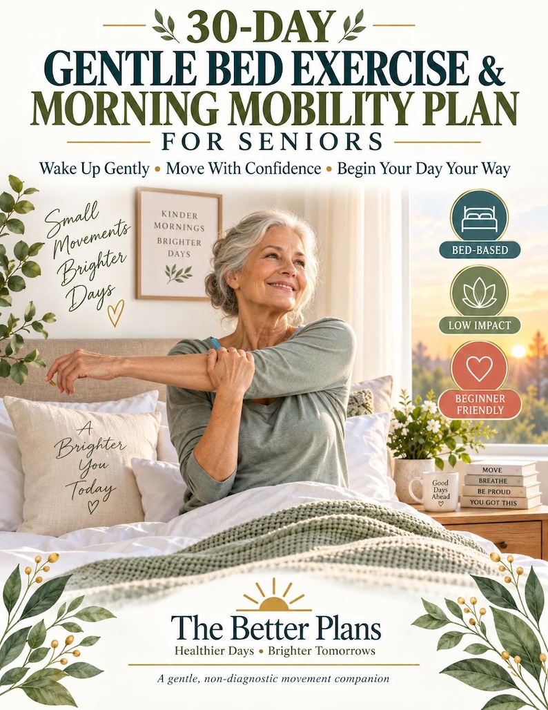Bed Exercises for Seniors Printable, 30-Day Gentle Morning Mobility Plan, Low Impact Bed Workout and Tracker PDF — original Etsy mockup 8