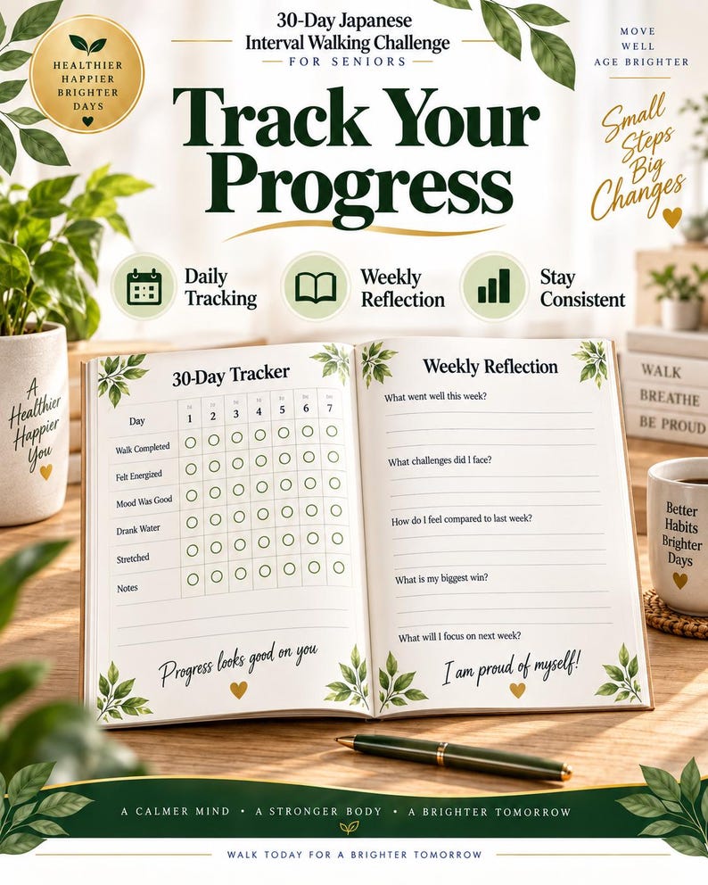 Japanese Walking for Seniors, 30-Day Indoor Outdoor Walking Program — original Etsy mockup 5