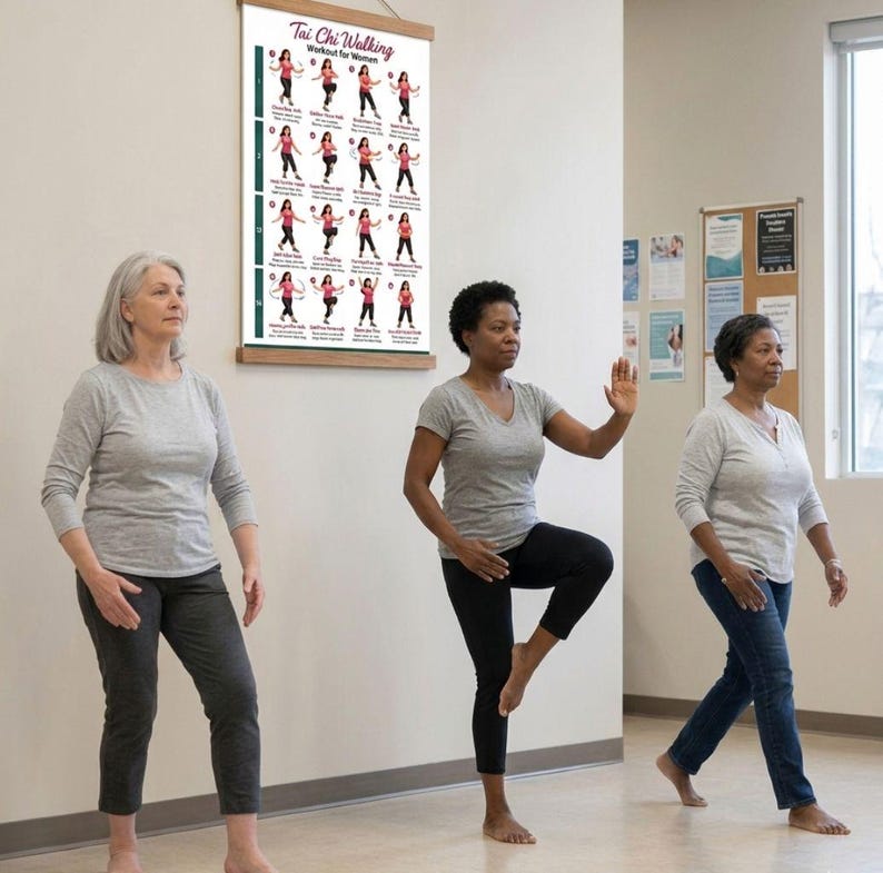 Walking Tai Chi for Women Printable | Balance, Stability & Gentle Mobility Chart — original Etsy mockup 8