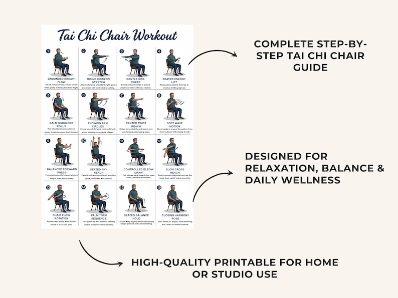 Printable Tai Chi Chair Workout for Seniors | Chair Yoga Exercise Plan (PDF) — original Etsy mockup 10