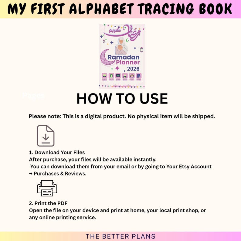 Alphabet Tracing Printable Worksheets A to Z Letter Sounds Learn to Write Preschool Kindergarten Homeschool Learn at Home — original Etsy mockup 6