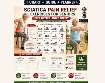 Sciatica Pain Relief Exercises – 16-Step Stretching Guide (PDF Download)