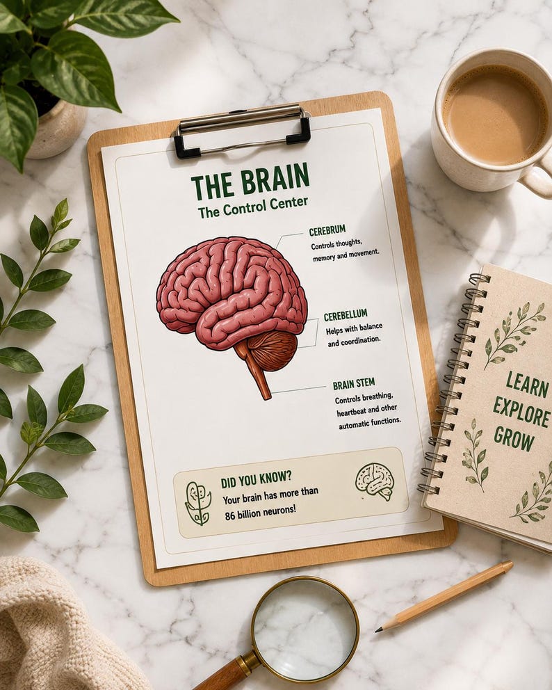 Human Body Systems Workbook Printable PDF | Human Anatomy Poster | Science Homeschool Activities | 30 Pages — original Etsy mockup 6