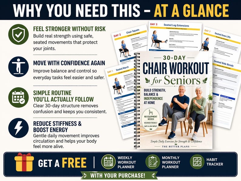 30-Day Chair Tai Chi for Women Printable, Gentle Seated Balance & Mobility Workout, Senior Exercise Plan PDF — original Etsy mockup 7