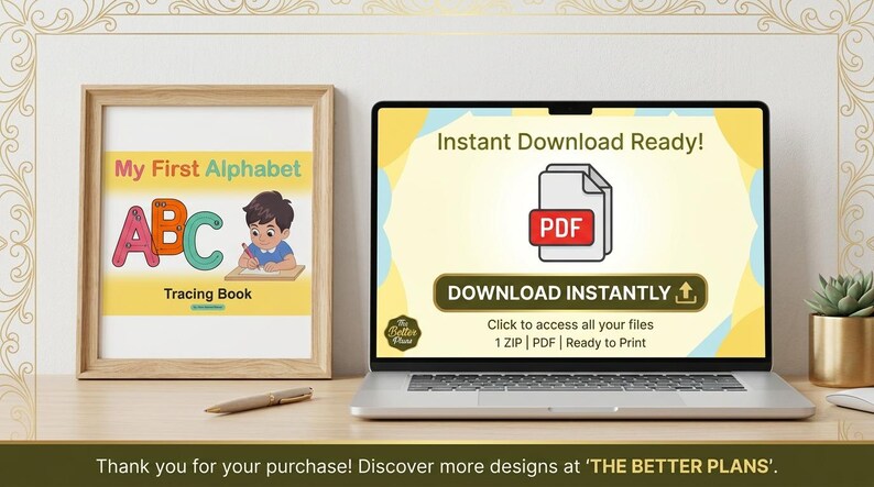Alphabet Tracing Worksheets A-Z: Preschool Letter Sounds & Writing Practice (PDF Download) — original Etsy mockup 11