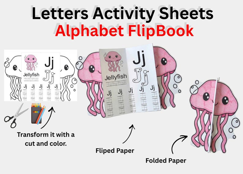 Alphabet Flip Book Printable: ABC Letter Tracing Activity (Digital Download) — original Etsy mockup 4