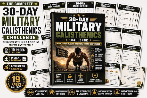 30-Day Military Calisthenics Challenge Printable | No-Equipment Bodyweight Plan