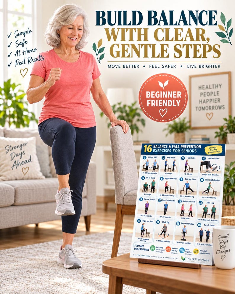 30-Day Balance Challenge for Seniors Printable | Chair-Supported Stability Exercises — original Etsy mockup 4