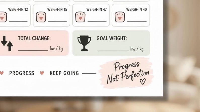 Weight Tracker – Weight Loss Goals and Weight Gain Goals Journal (Printable PDF) — original Etsy mockup 5