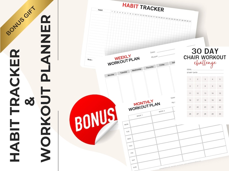 30-Day Chair Tai Chi Workout for Seniors, Exercise Plan (PDF) — original Etsy mockup 10