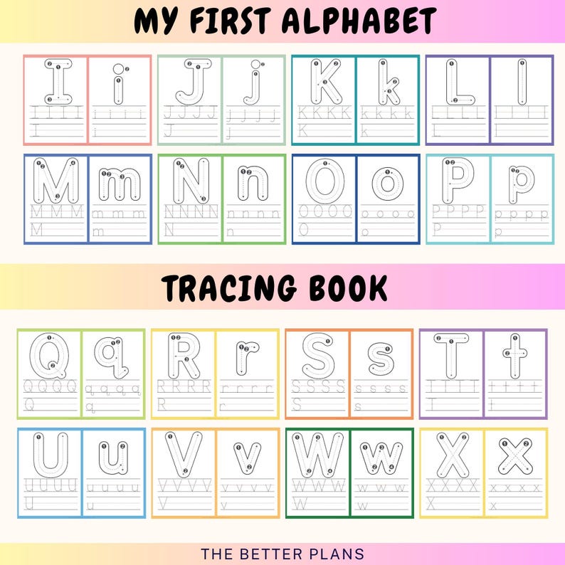 Alphabet Tracing Worksheets A-Z: Preschool Letter Sounds & Writing Practice (PDF Download) — original Etsy mockup 10