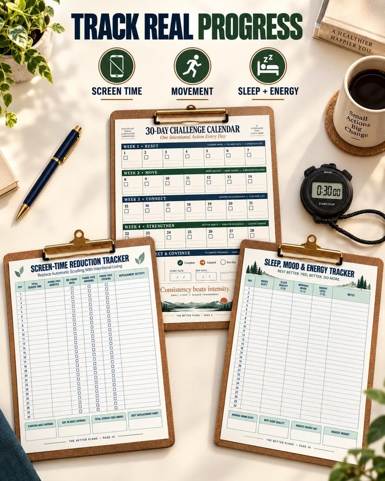 Digital Detox Planner for Men Printable — original Etsy mockup 4