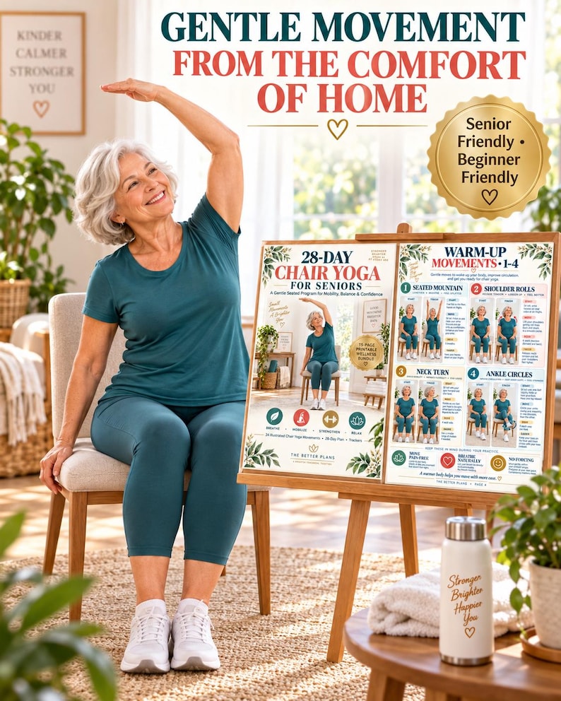 28-Day Chair Yoga for Seniors Printable | Seated Balance & Mobility Plan — original Etsy mockup 2